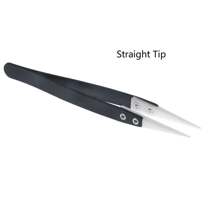 Curve - Ceramic Reverse Tweezers Non Conductive Anti-Static Heat Resistant Tweezers Big Curved/Strai