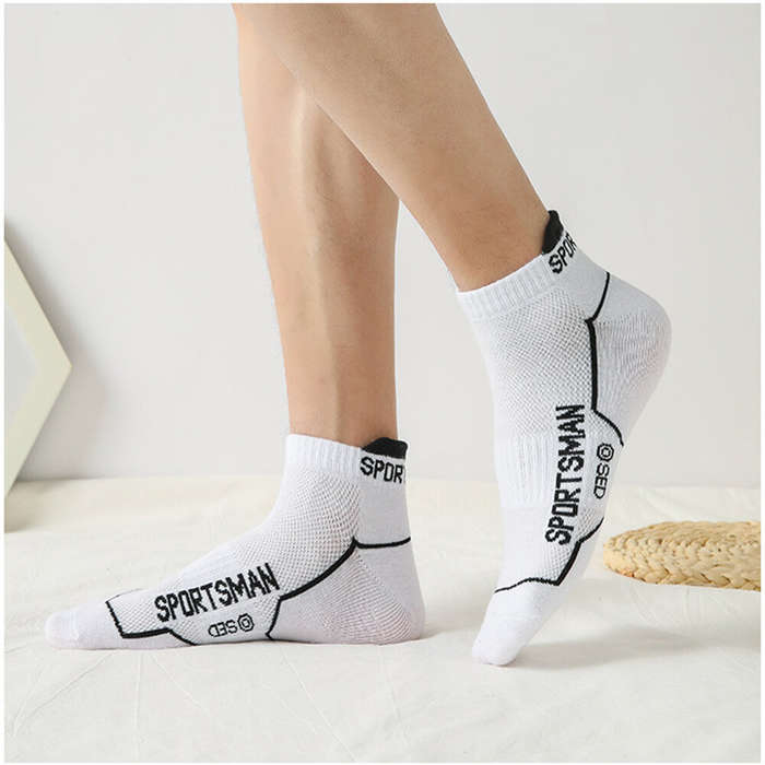 Grey - 6 Pairs High Quality Men's Sports Socks Men Non Slip Athletic Short Socks Comfy Cotton Socks
