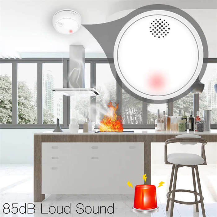 MOES Tuya ZigBe Smart Wireless Smoke Detector Fire 85dB Sound Alarm Siren Sensor Smart Safety Protec