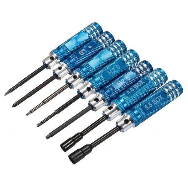 Rose - 7pcs 1.5/2/2.5/3/4/5.5mm Hexagonal Screwdriver Tool Set For RC Model
