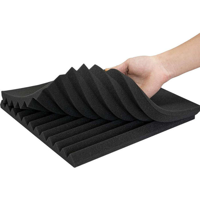 Red - 12pcs 30x30x2.5cm Acoustic Foam Soundproof Studio Foam Soundproofing Panels Cinema Muffler Spo