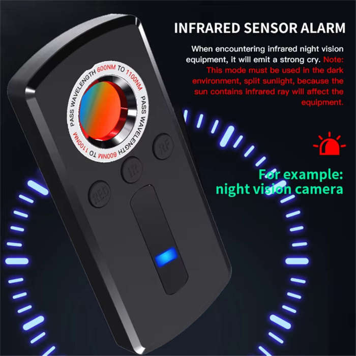 Black - M40 Pro Anti Spy Detector Infrared Camera Finder GPS Tracker Wireless Bug Sweeper for Car an