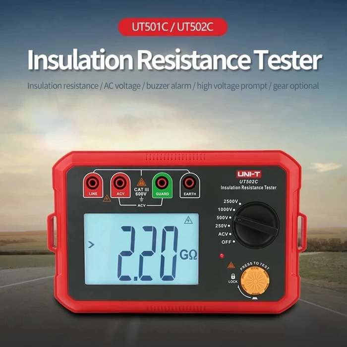 UNI-T Digital Megohmmeter UT502C 2500V Insulation Resistance Tester Ommeter Megometer Ground Meter B