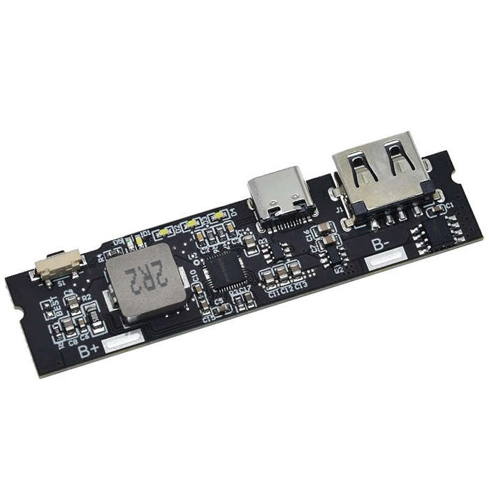Black - 18W PD Fast Charge Module QC3.0 USB-A Output Synchronous Boost for Multiple Devices With Ind