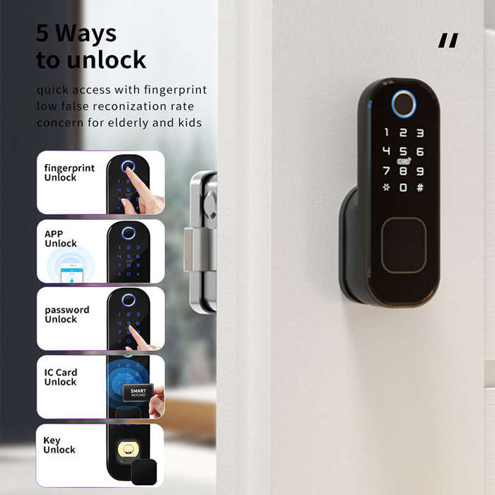 R5 Tuya Smart WiFi Lock Fingerprint APP Password IC Card Key Unlock Electronic Door Lock for Home Sa