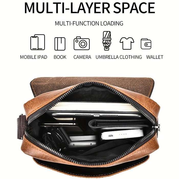 Black - WEIXIER Men's Business Shoulder Bag Large Capacity, Waterproof Messenger Crossbody Bag, Casu