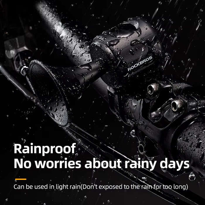 Black - ROCKBROS EH-2PLUS 120dB Electronic Bicycle Bell Ring High Sound IPX4 Waterproof Horn Cycling