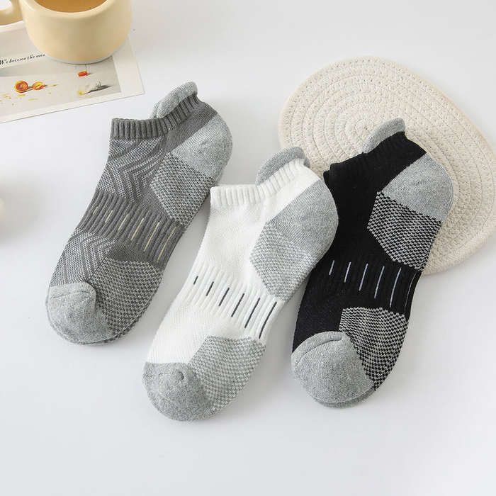 White - 6 Pairs Mens Athletic Ankle Socks Running Cycling Sport Socks Moisture Wicking Cushion High