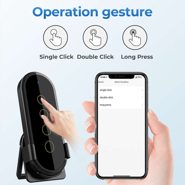 Black - Tuya Zigbe Wireless Smart Home Scene Switch 4 Gang 12 Scene Touch Light Switch Remote Contro