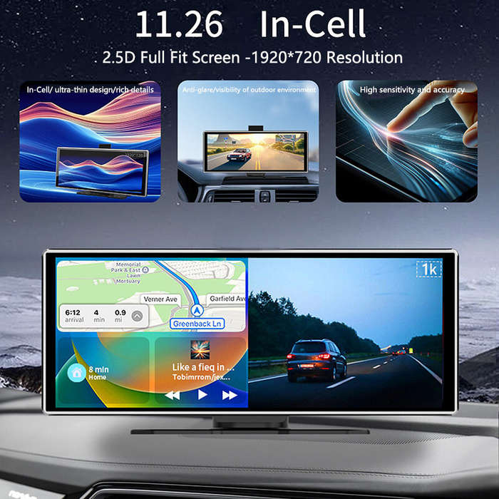 iMars 11.26 inch bluetooth Car MP5 Player 1920x720 IPS HD Large Screen Portable with Carplay WiFi FM
