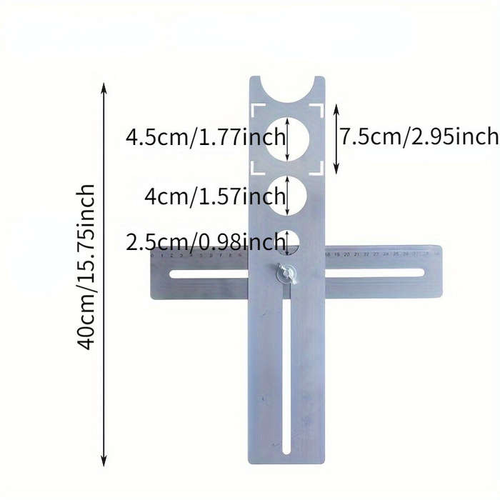 #1 - Adjustable hole positioning ruler 360 Degree Drilling Hole ile Marble Glass Ceramic Floor Tools
