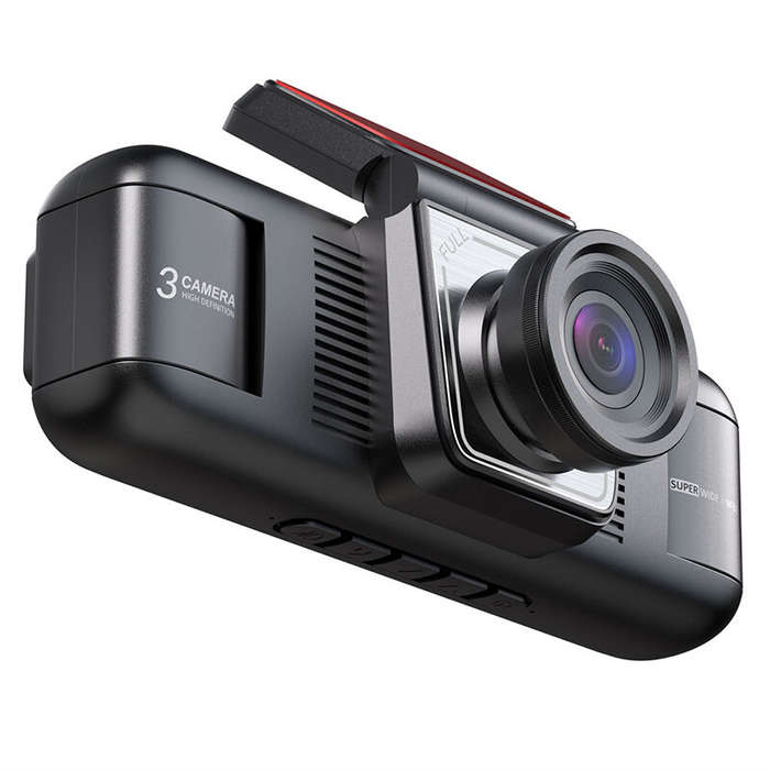 Black - 2Inch IPS Screen Dash Camera 4 Channel 1080P HD Driving Recorder Loop Recording G-Sensor Wid