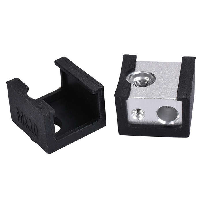MK10 Black Silicone Protective Case for Aluminum Heating Block 3D Printer Part