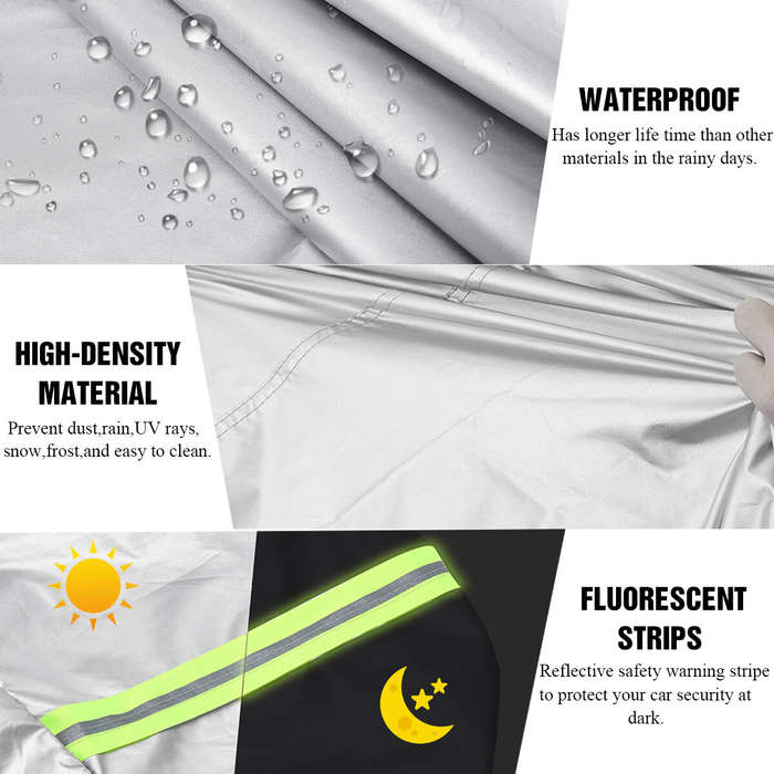 M - 190T Car Cover Indoor Outdoor Snow Sun UV Snow Dust Resistant Protection Universal
