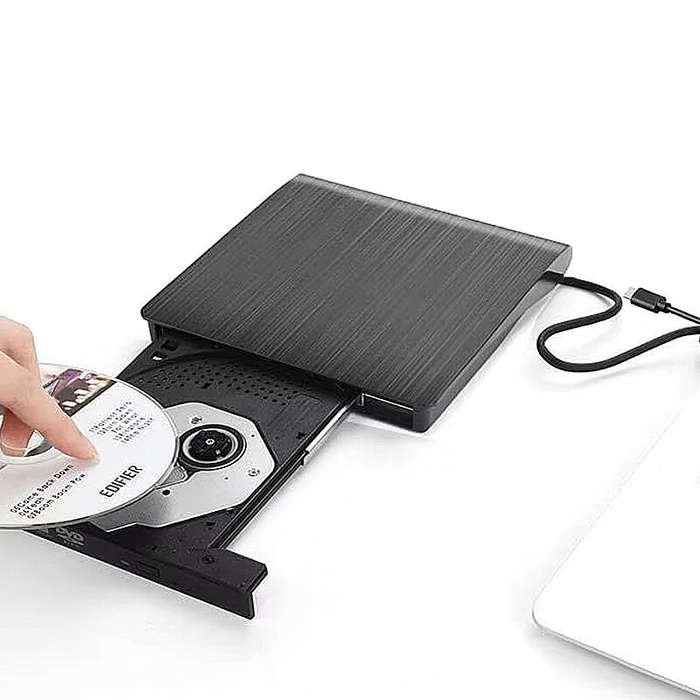 Black - XD020 USB3.0+Type-C 2-in-1 Slim External DVD RW CD Writer Drive Burner Reader Player Optical