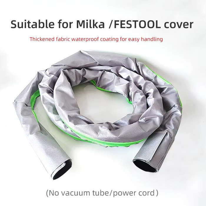 Grey & Green - 3.5m Dust Extractor Hose Sleeve Fits For Mirka Festool Vacuum Hose Cover Grey and Gre