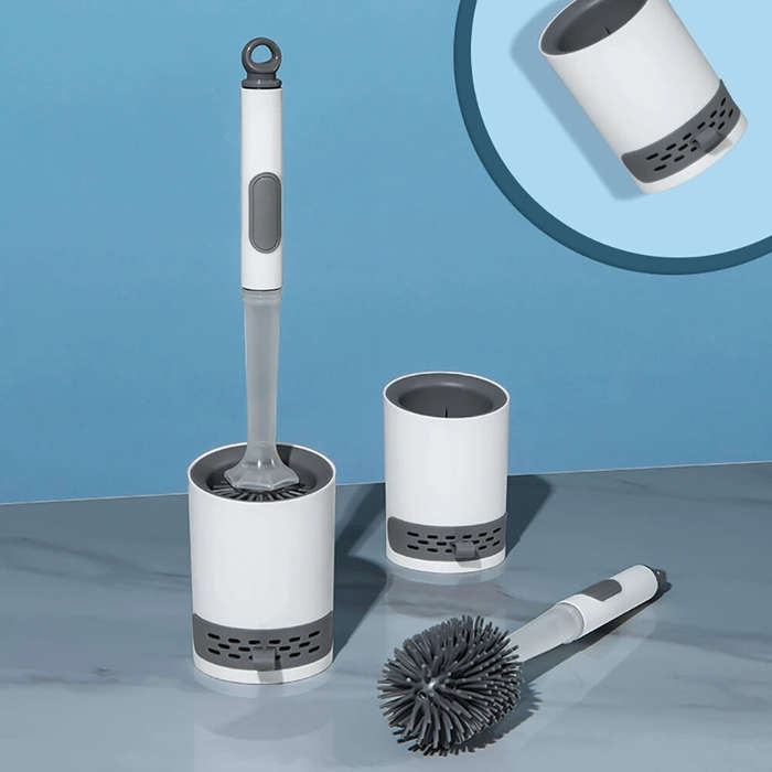 Type A - Silicone Plus Liquid Toilet Brush No Dead Corner Toilet Cleaning Brush Water Spray Soft Bru