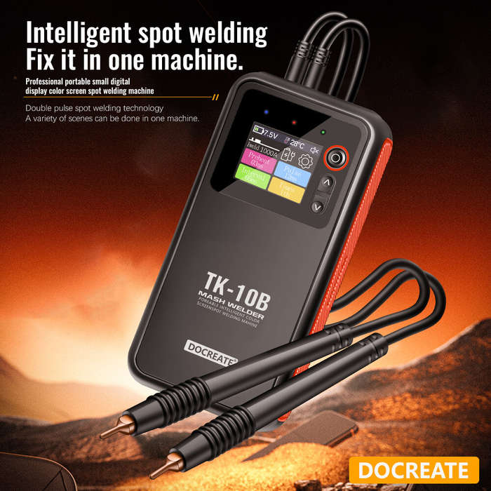 Black - TK-10B 2in1 Portable Intelligent Double pulse Spot Welder 1.8inch LCD Screen 5000mAh Battery