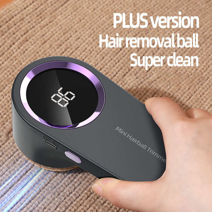 Beige - Intelligent Digital Display Fabric Shaver Hair Ball Trimmer Portable Lint Remover with 6 Bla