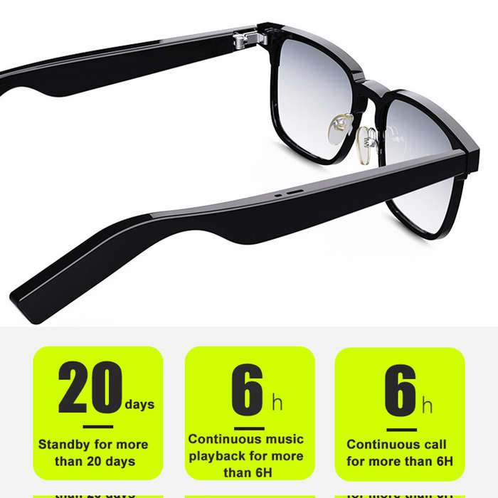 Black - KX31 TWS bluetooth Music Glasses Earphone bluetooth Call HiFi Stereo ACC Audio Anti Blue Lig