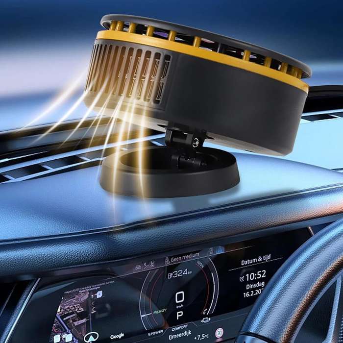 Yellow - 2 In 1 Car 360 Rotating Heater Fan Car Heater Fan Portable Car Heater with Cooling Function