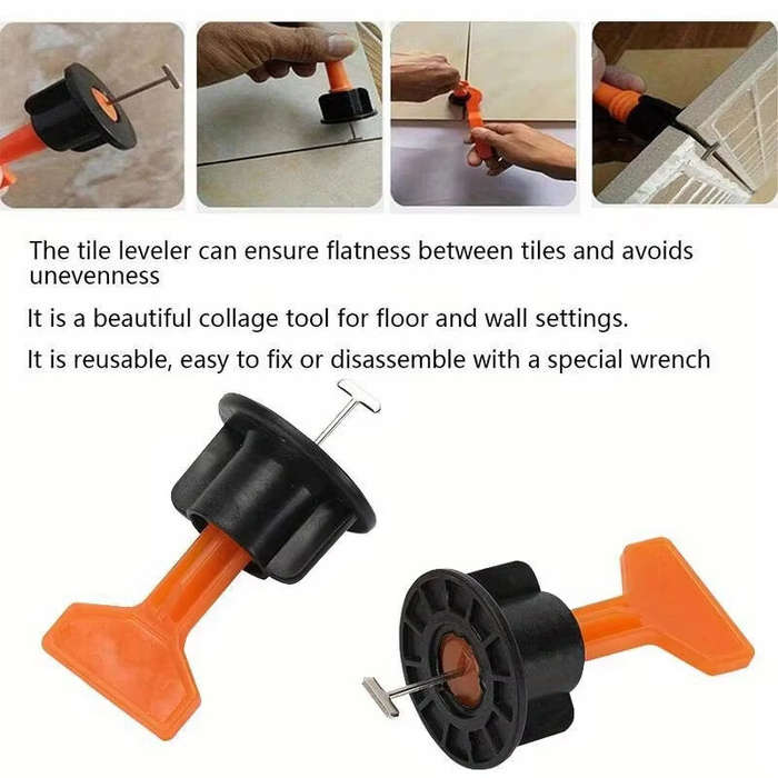 Kit - 151pcs Tile Flat System Washers for Wall Flat Wedge Washers and Brackets Reusable Easy to Use