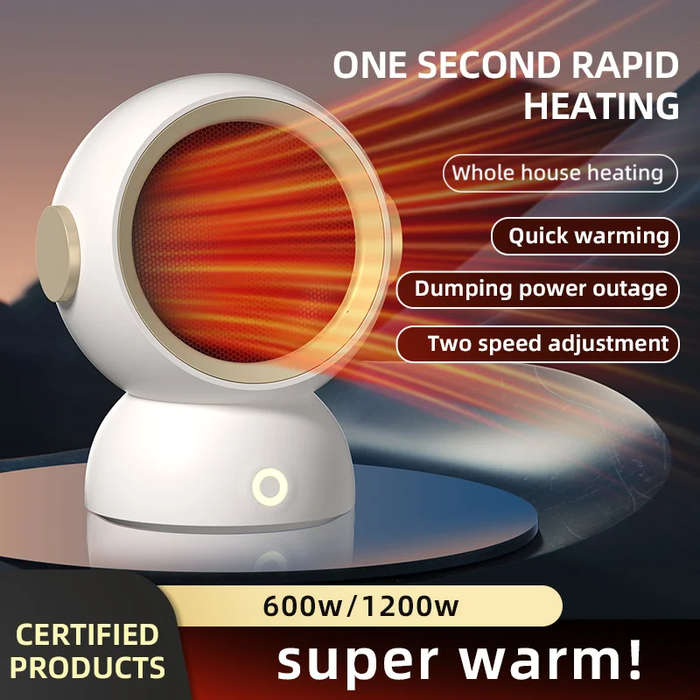 US - 1200W Instant Heating Desktop Heater Electric Heater Portable Desktop Fan Heating Heater Mini R