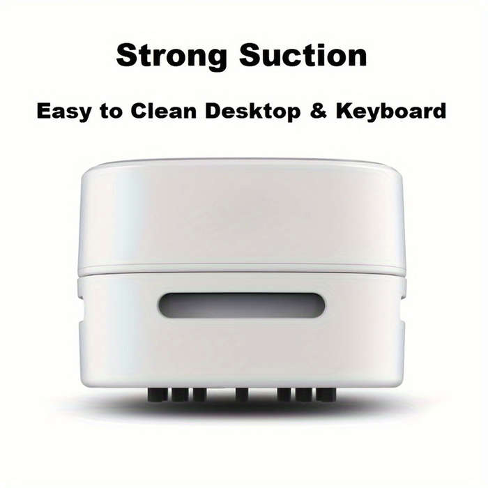 White - Mini Desktop Cleaner Small Handheld Vacuum Cleaner Household Portable Dual-Purpose Cordless