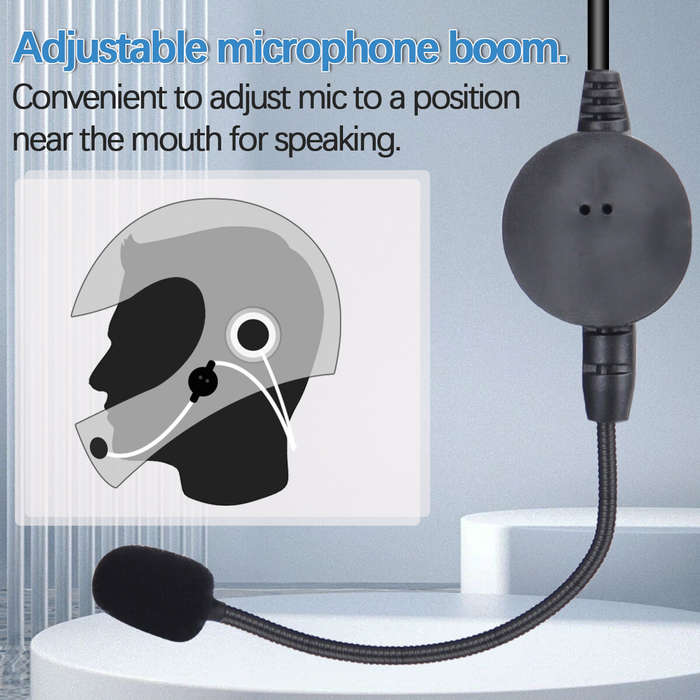 Black - BAOFENG Rugged Radio Helmet Earpiece 2 PIN with Mic Microphone PTT for Baofeng BF-F8HP Pro 8