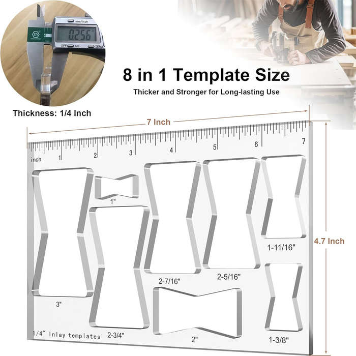 1 pc - 8 In 1 Router Template Jig 7 Inch Router Inlay Template Bowtie Router Template Decorative 8 S