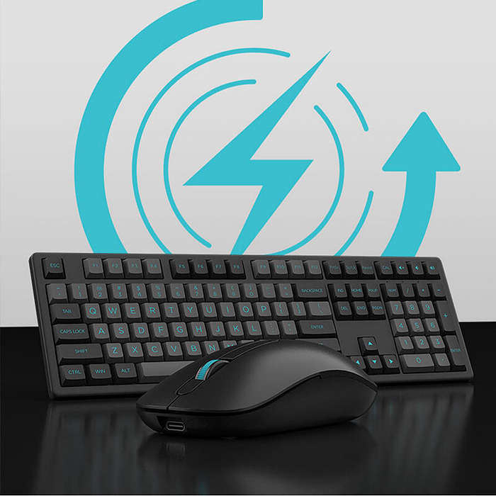 AKKO MX108 Wireless Keyboard Mouse Set BT+2.4G Dual Mode Keyboard and Mouse Combo for Laptop PC Comp