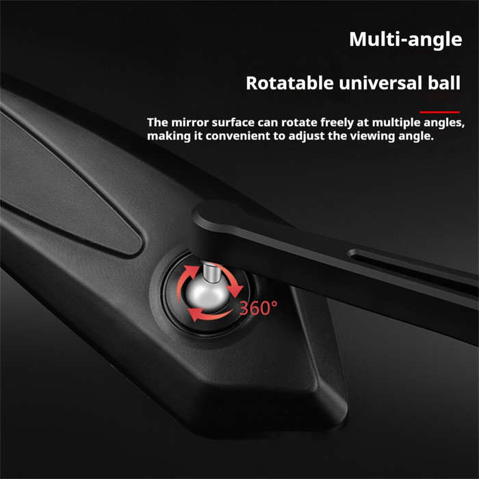 Black - BENGGUO 1 Pair Bicycle Rearview Mirror 360 Rotation Anti-glare HD Wide Range Bike Handlebar
