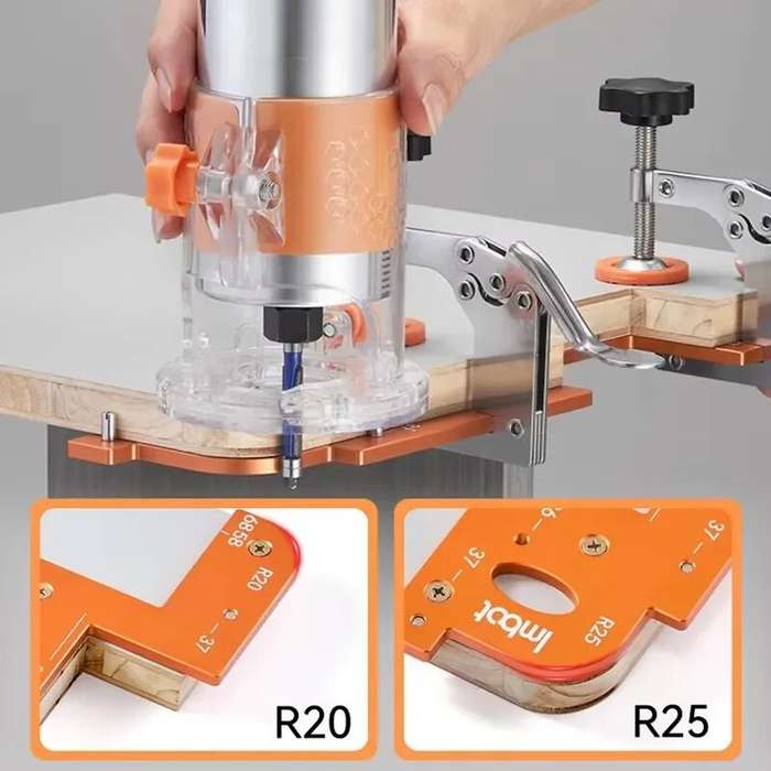 Orange - Woodworking Groove Tool Invisible Handle Router Slotting Template High Precision Aluminum A