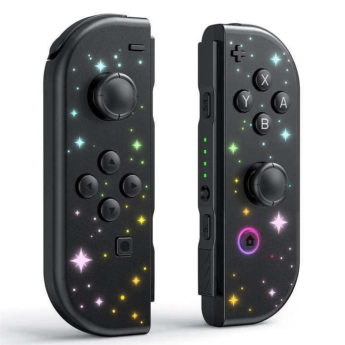 Starry Gray - NS01 Left and Right Handles for Switch RGB Joycon Game Controller NS bluetooth Host Ha