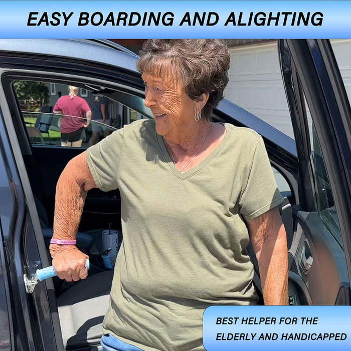 Blue - Car Door Handle For Elderly Car Handle Assist Seniors Portable Vehicle Support Handle Easy Si