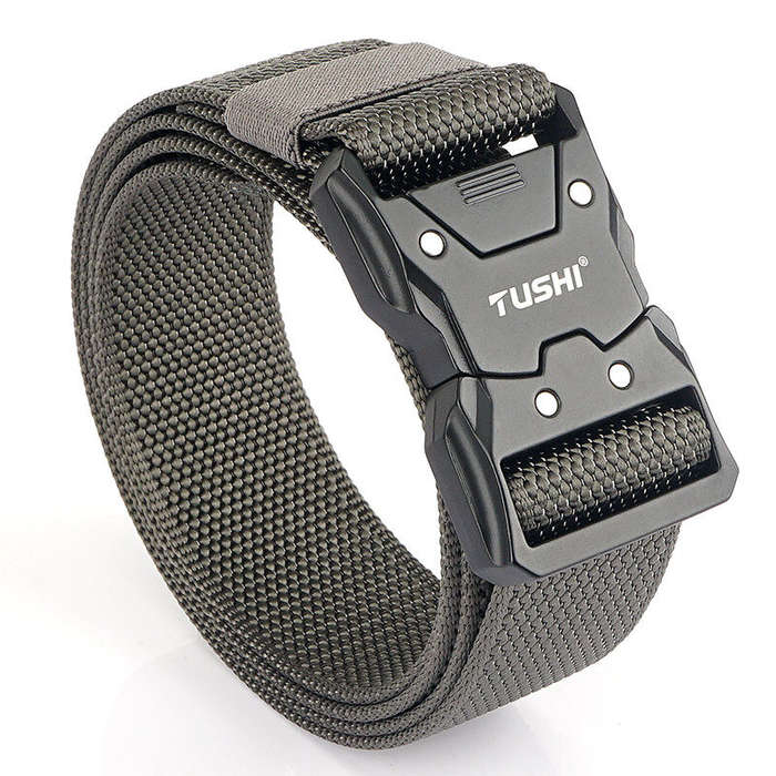 Army Green - 1Pc Popvcly Belt Metal Buckle Quick Release Belt Casual Tooling Training Belt Men's Pan