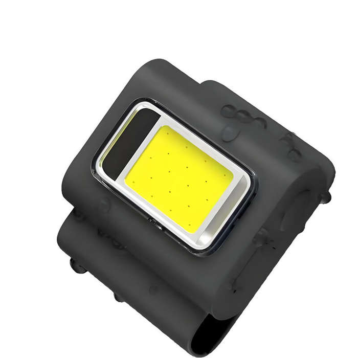 Black - Bikight Magnetic COB Work Light, Safety Running Light with Strong Magnetic Clip, 6 Light Mod