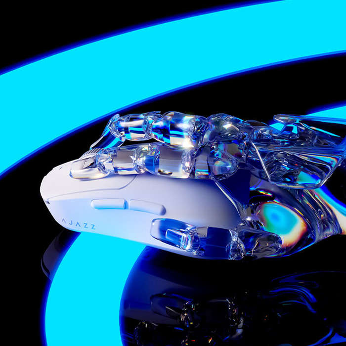 White - AJAZZ AJ199 MAX Tri-mode Wireless Gaming Mouse PAW3395 Sensor 26000DPI 51H Endurance E-sport