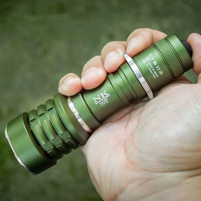 Green - Niwalker N70T 3500LM Tactical Flashlight 300M Thrower Type-C 21700 Battery Rechargeable Tact