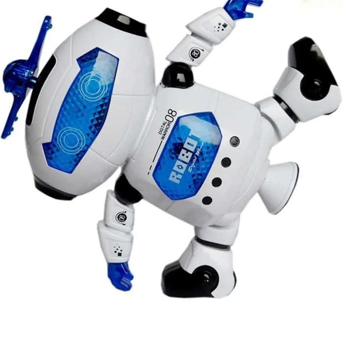 White - 360 Space Rotating Dance Astronaut Robot RC Music LED Light Electronic Walking Funny Toys fo