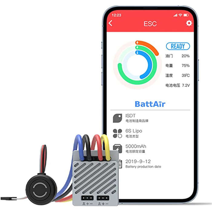 Without Plug - ISDT ESC90 90A Brushed ESC Full Waterproof App Programming with Brake Motor Electroni