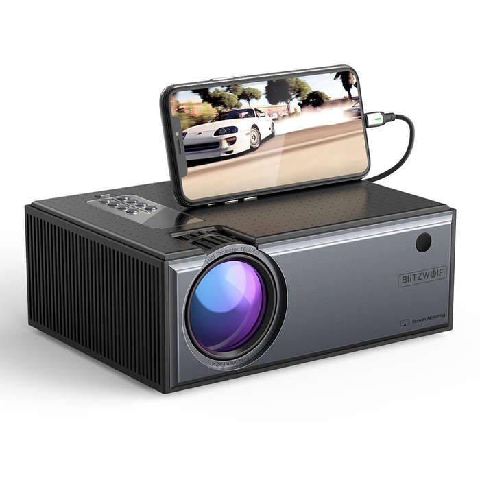 Blitzwolf BW-VP1-Pro LCD Projector 2800 Lumens Phone Same Screen Version Support 1080P Input Dolby A