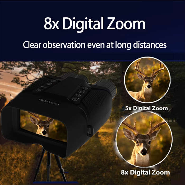 Black - CZ080 Infrared Tactical Binocular Telescope 4K UHD 40MP 600M Binoculars Night Vision with 50