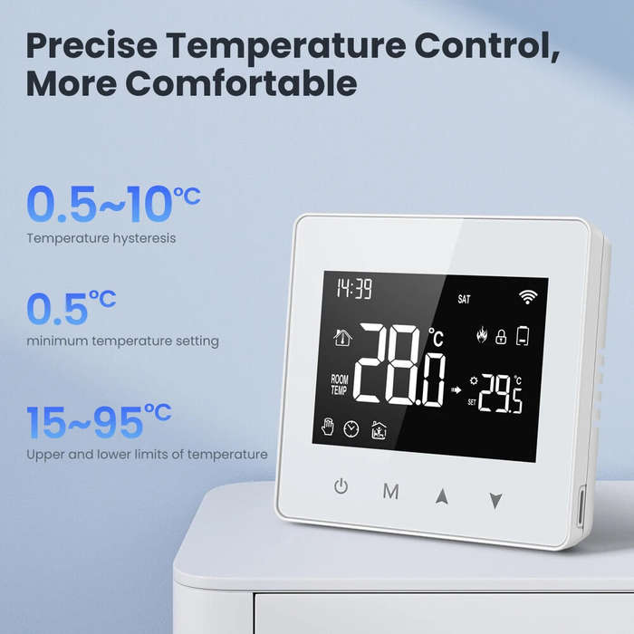 WIFI - Tuya WiFi ZigBe Smart Thermostat Low Power Battery Water Gas Boiler Temperature Controller Wo