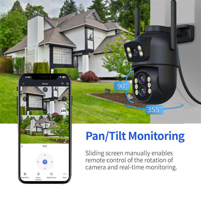 Black - ESCAM QF500 10X Dual Lens 5MP+5MP WiFi IP Camera Night Vision Pan/Tilt Humanoid Detection Wa