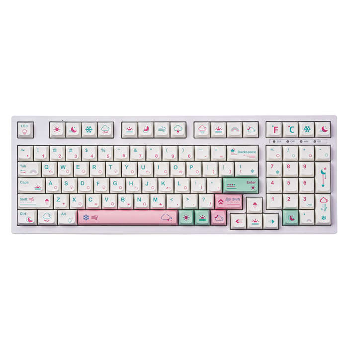 132 Keys Weather Keycap Set PBT Sublimation XDA Profile English/Japanese Custom Keycaps for Mechanic