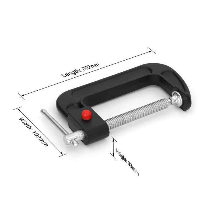 Black - 1Pcs C Clamp 4 Inch Heavy Duty G-Clamp Wood Working Clamp with Quick Move Button for DIY Car