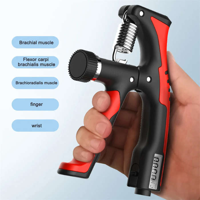 Red - KALOAD 10-100Kg Electronic Smart Counting Adjustable Hand Grip Strengthener Trainer Forearm Ex
