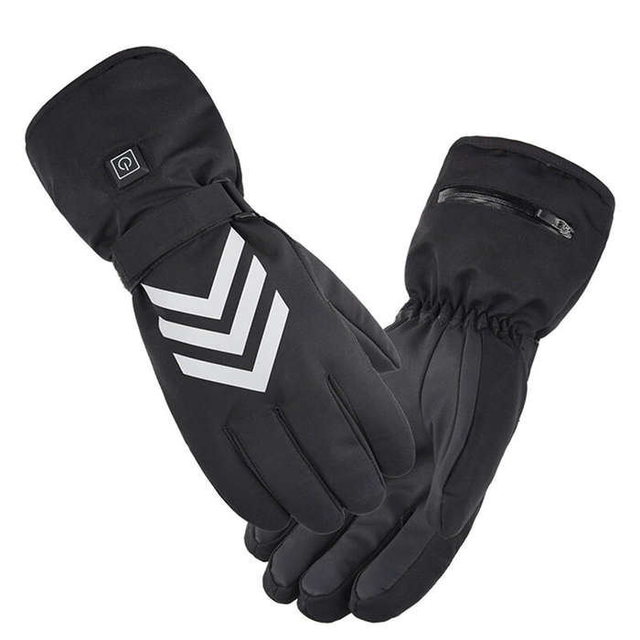 Black - TENGOO Electric Heated Gloves Waterproof Winter Gloves Heated Ski Gloves Warm Touching Scree