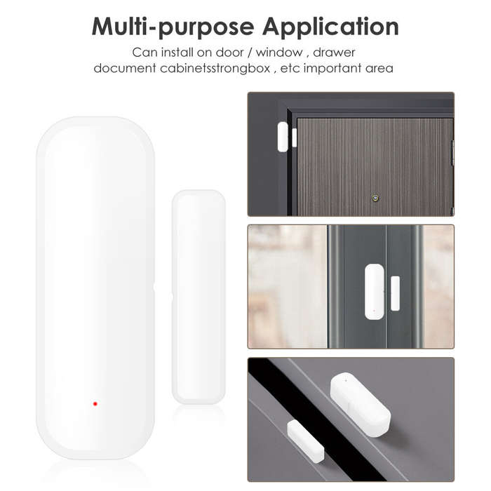 Aubess Tuya Door Sensor Smart WiFi Zigbe Window Sensor Alarm Detector Independent Magnetic Sensor Wo